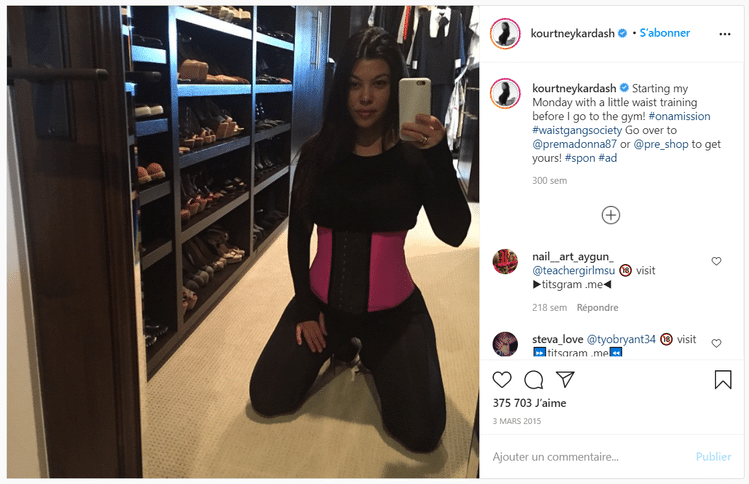 Kourtney Kardashian et son corset minceur