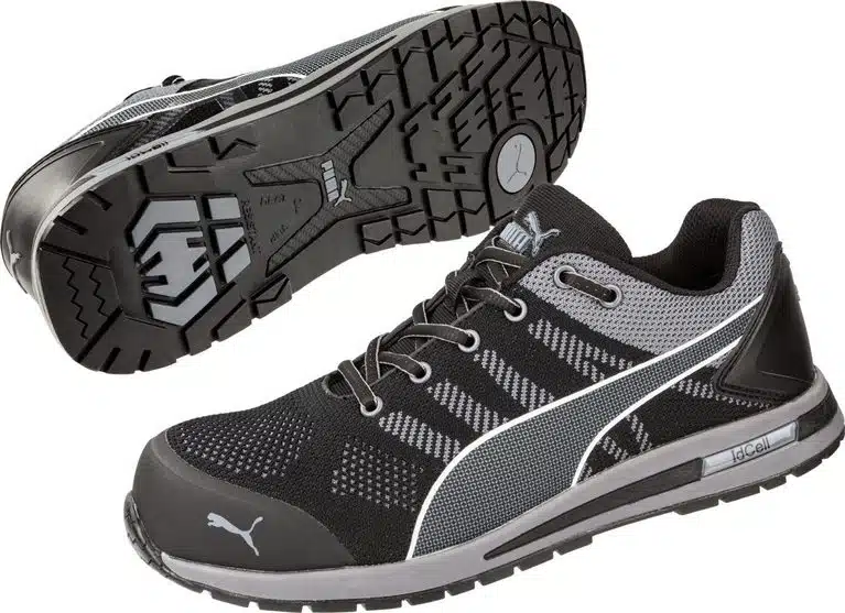 Chaussures de sécurité Puma noires avec semelle extérieure crantée